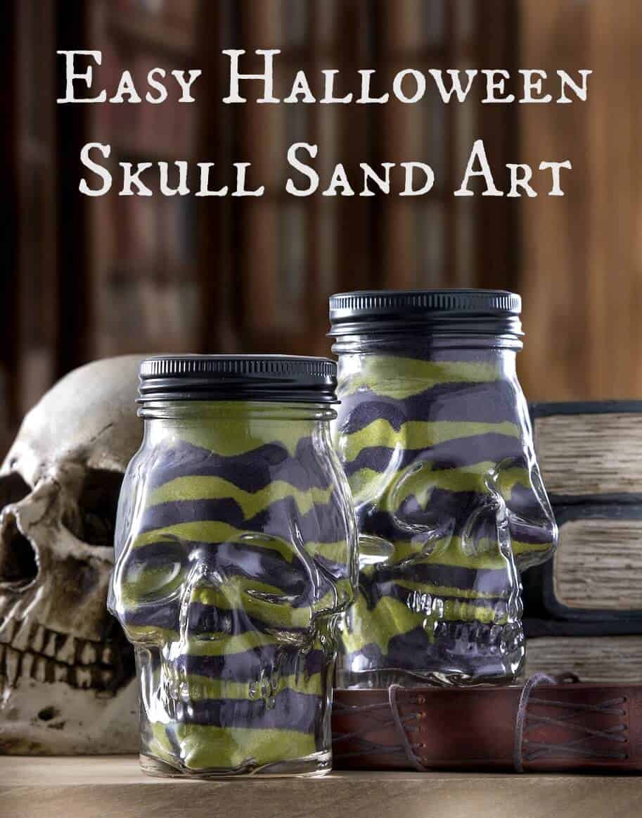 Incredibly Easy Halloween Skull Sand Art