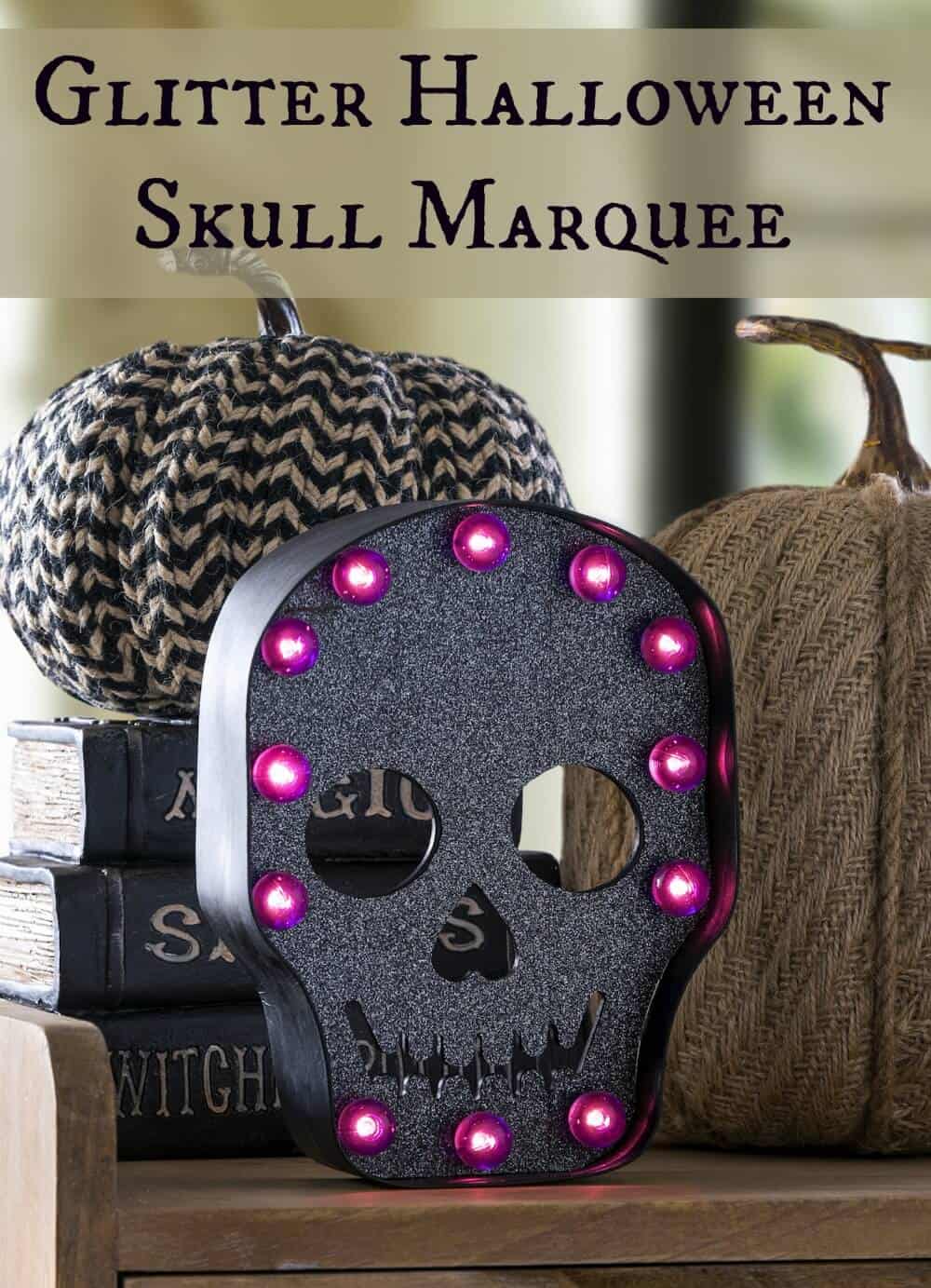 Glittery Halloween Skull Marquee in Minutes