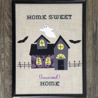 home sweet home Halloween embroidery pattern free