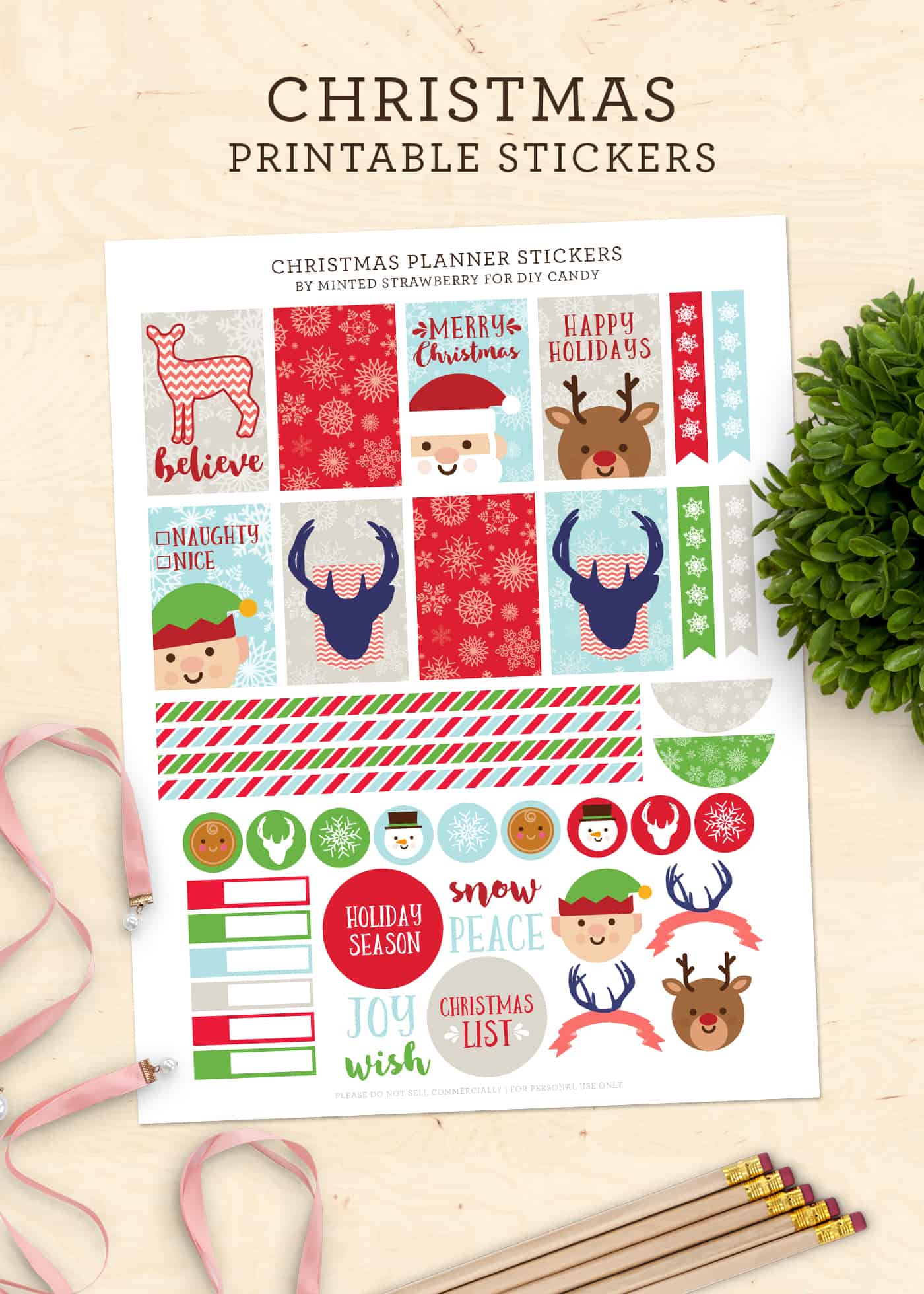 Free Christmas Stickers for Your Planner (Printable!)