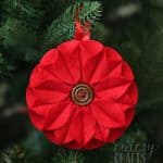 Pretty Poinsettia Felt Christmas Ornament