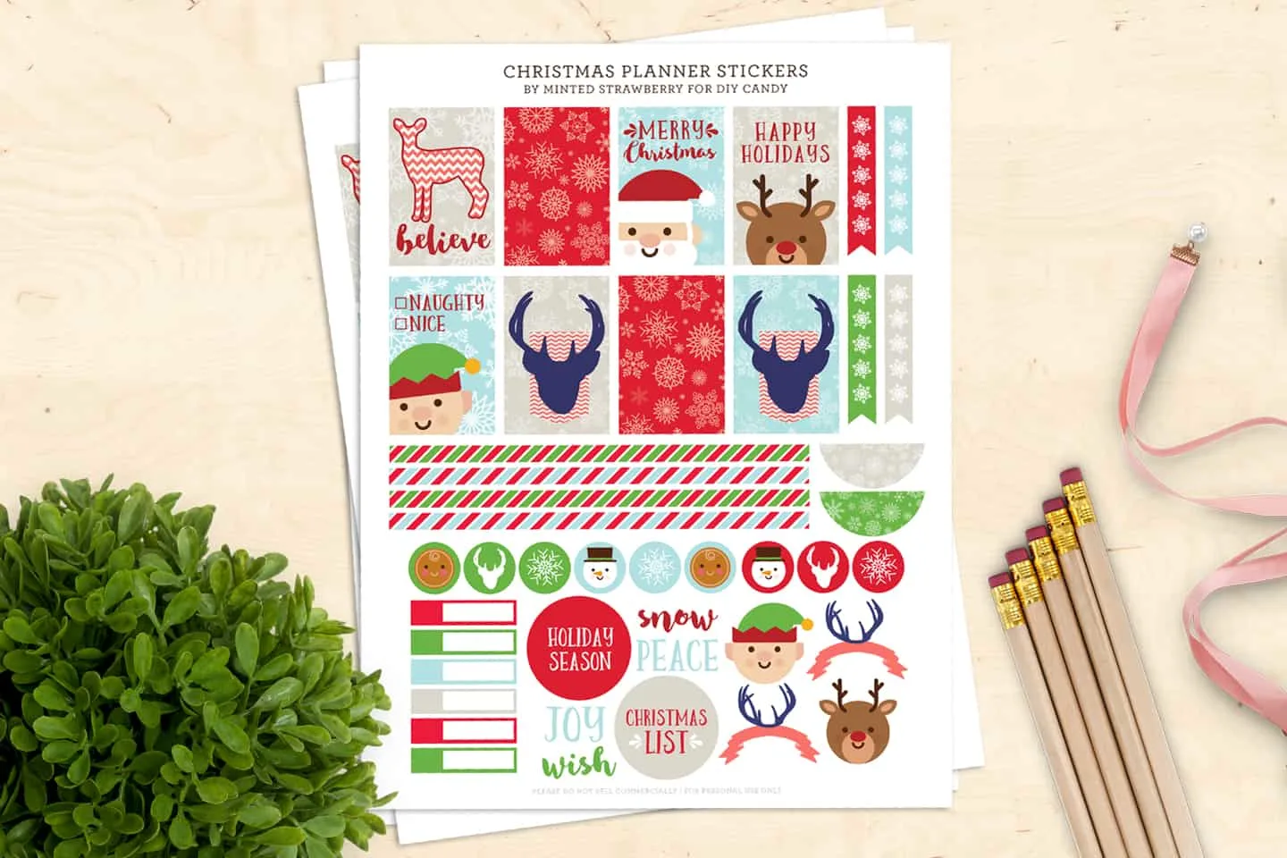 Christmas planner stickers bundle To do list diary stickers