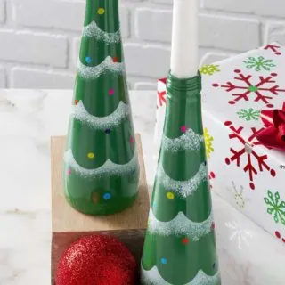 DIY Christmas candle holders from recycled soda bottles