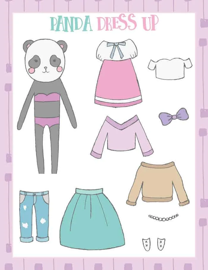 Female panda dress up dolls