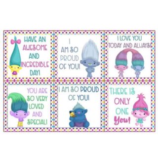 These Trolls printables lunchbox notes are inspired by the Dreamworks movie. Grab the free printable here and put a smile on your child's face!