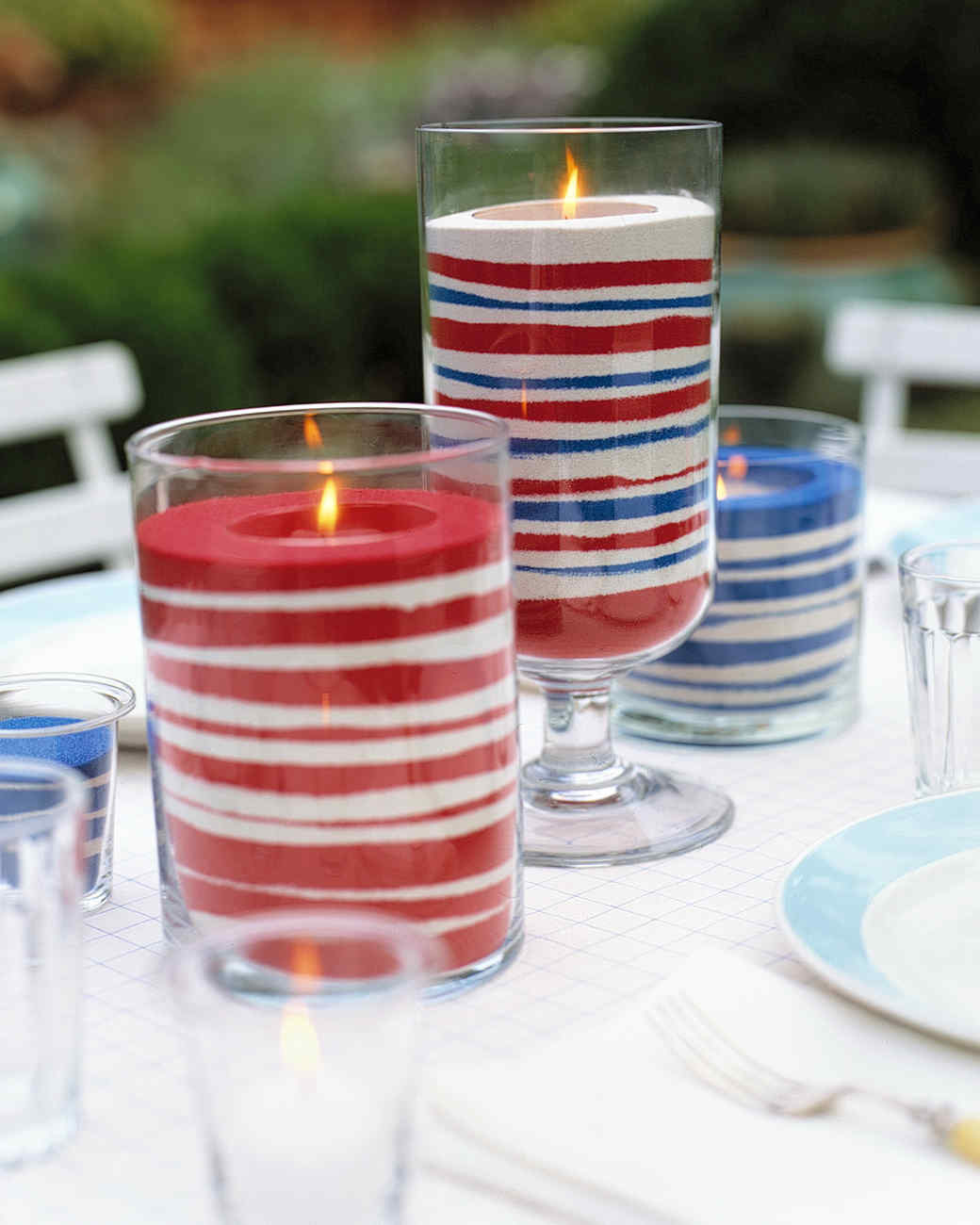 Easy sand candles for Fourth of July