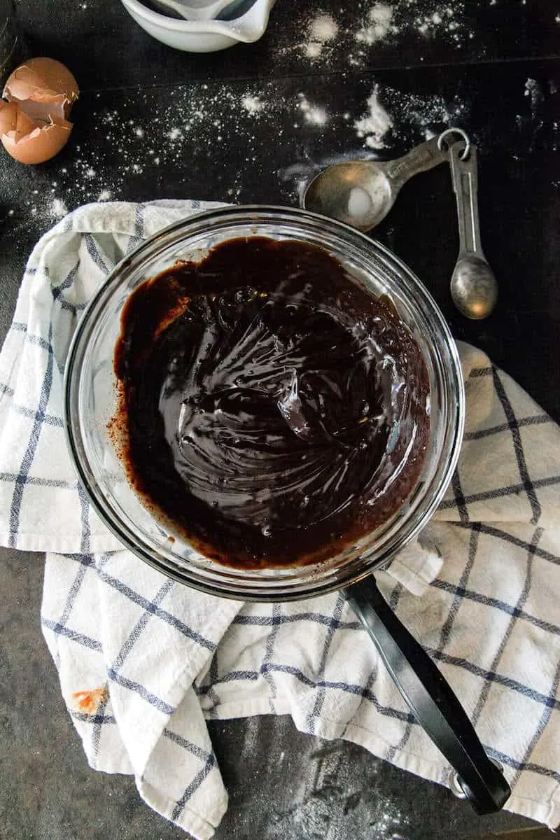 bowl of chocolate drizzle