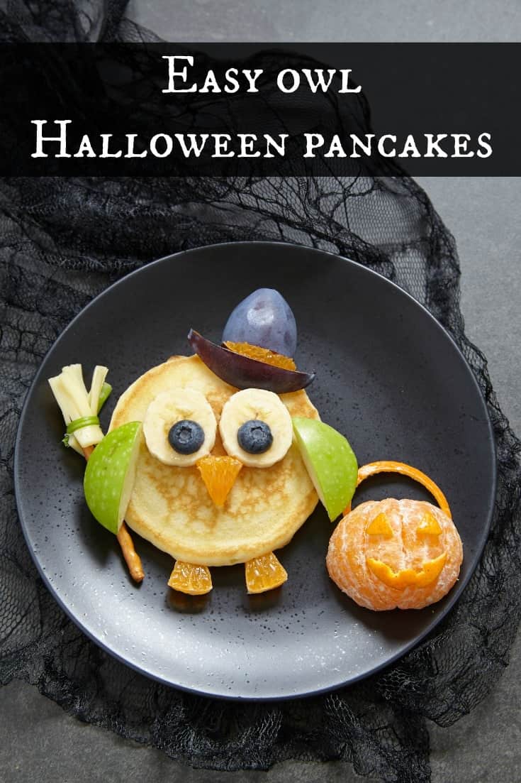 Easy owl Halloween pancakes recipe