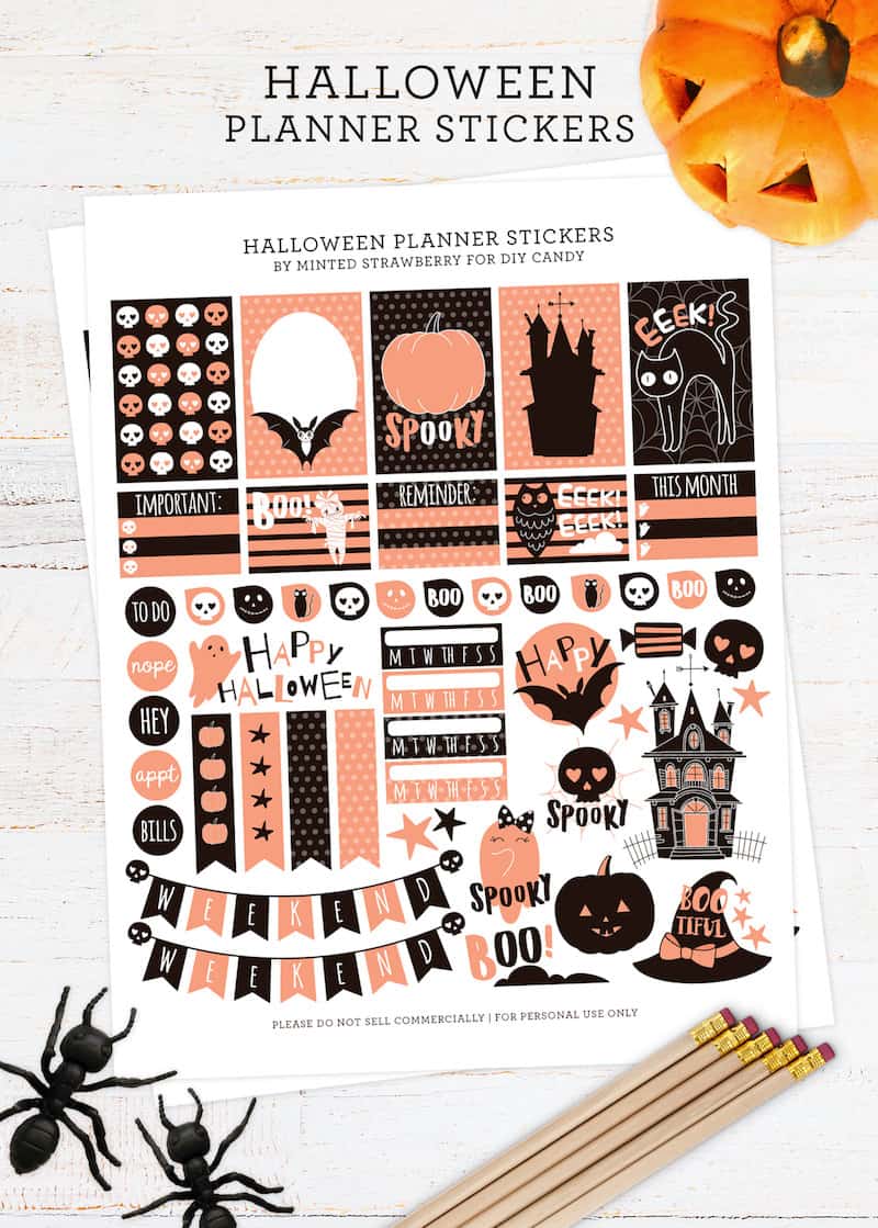 Free Halloween Stickers for Your Planner