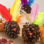 This pinecone turkey craft is a perfect kids craft idea for Thanksgiving! It's so easy anyone can do it, and the materials are cheap.