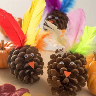 This pinecone turkey craft is a perfect kids craft idea for Thanksgiving! It's so easy anyone can do it, and the materials are cheap.