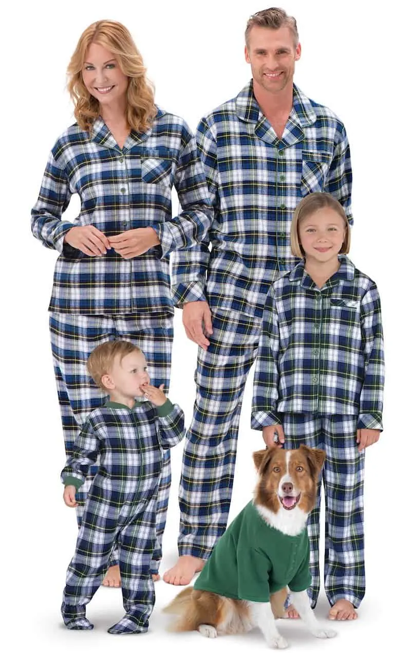 Plaid pajamas in various sizes