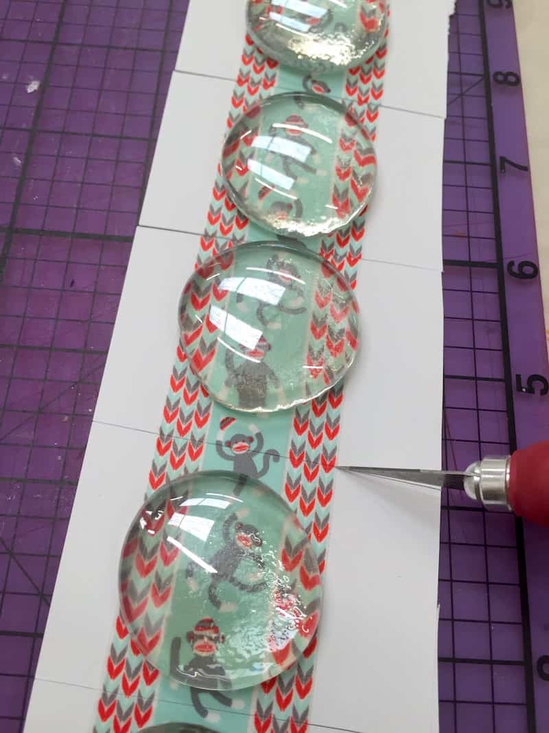 Glass marble magnets with washi tape
