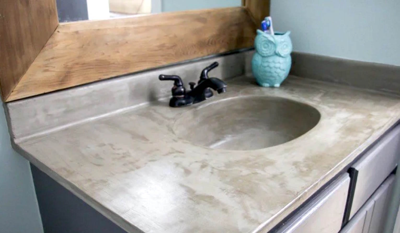 DIY Vanity with Concrete Overlay