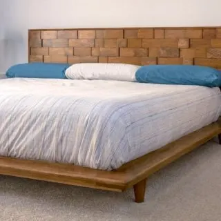 Mid century modern DIY platform bed frame finished