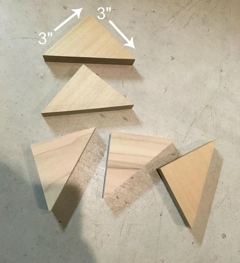 DIY headboard wood triangles