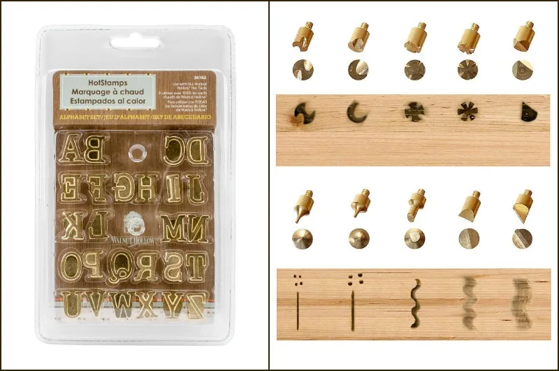 Wood burning tips and stencil kit