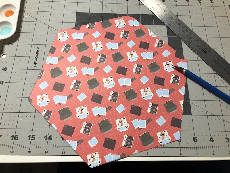 hexagon shape cut out of scrapbook paper