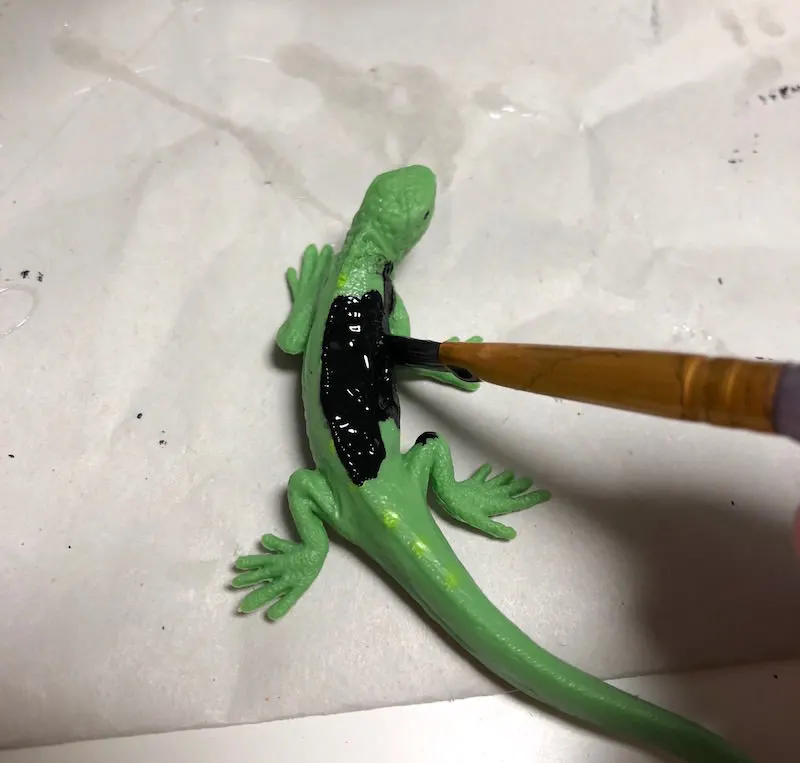 Painting a plastic animal