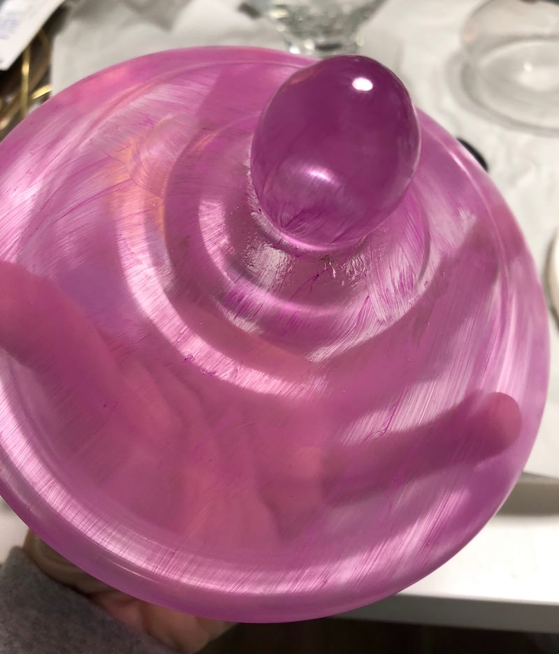 Painting glass with purple paint