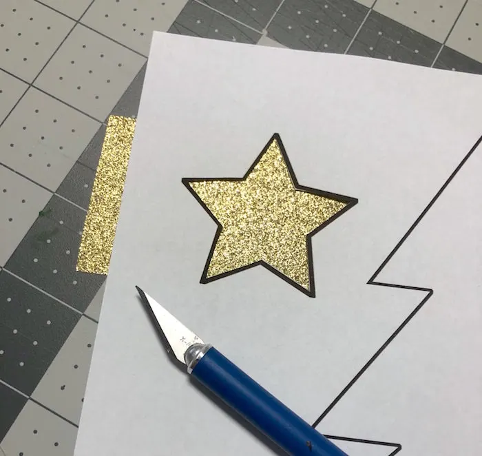 Cut out the star from glitter Duck Tape