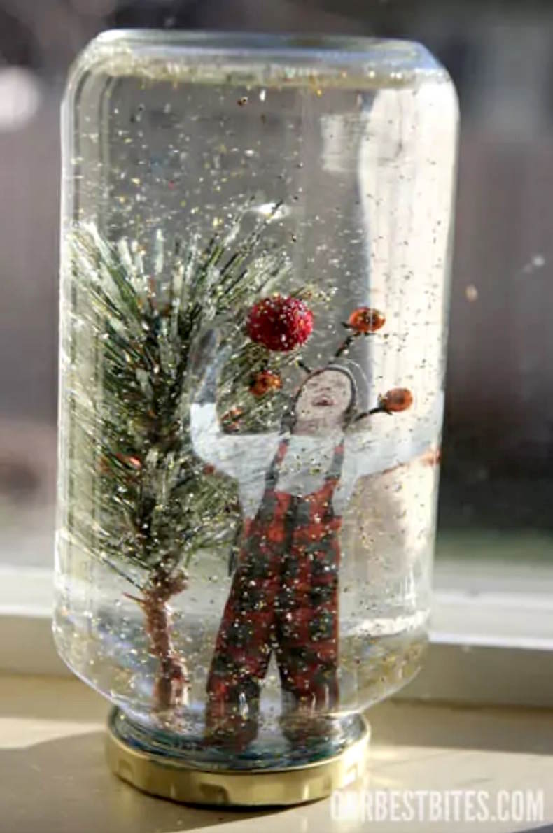 Easy homemade photo snow globe