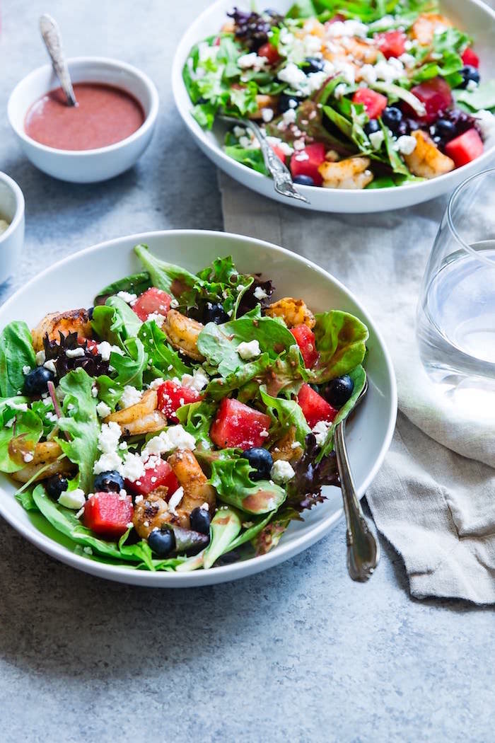salad with feta cheese and blueberries