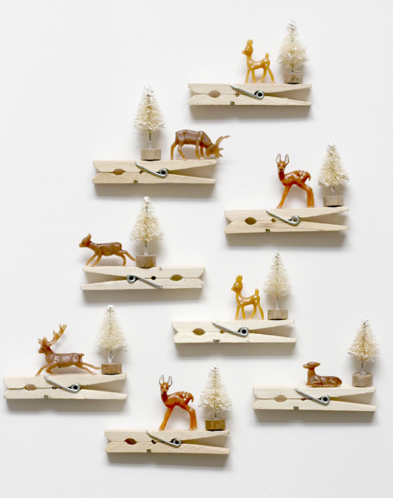 Clothespins as Ornaments or Gift Toppers