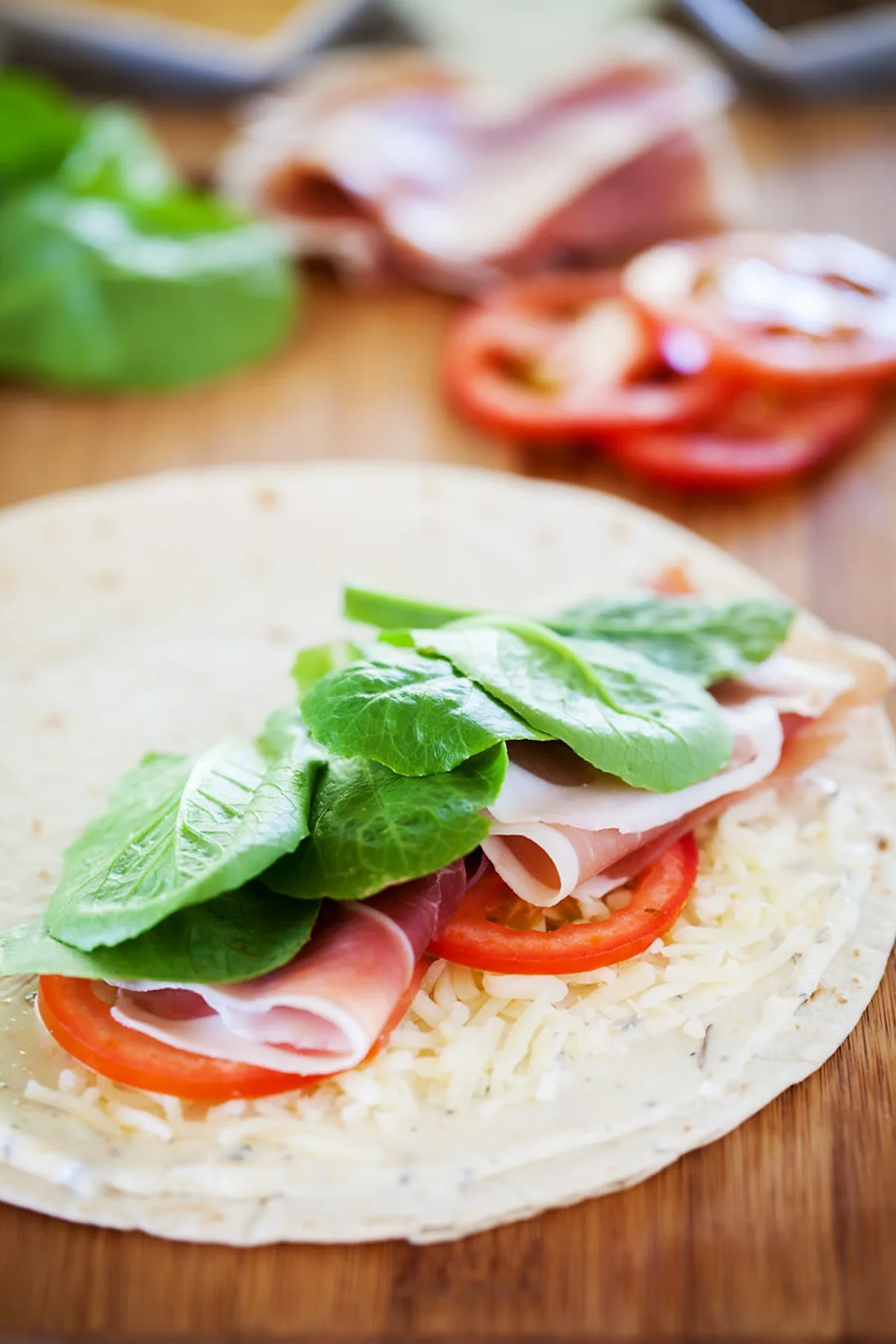 mozzarella and prosciutto quesadilla