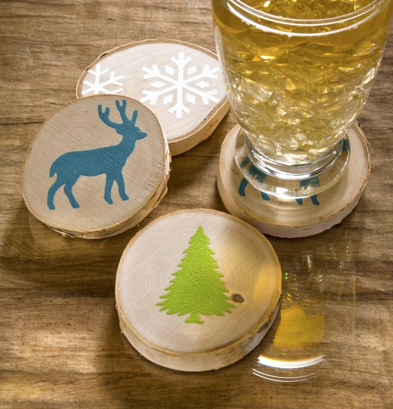 DIY painted wood coasters