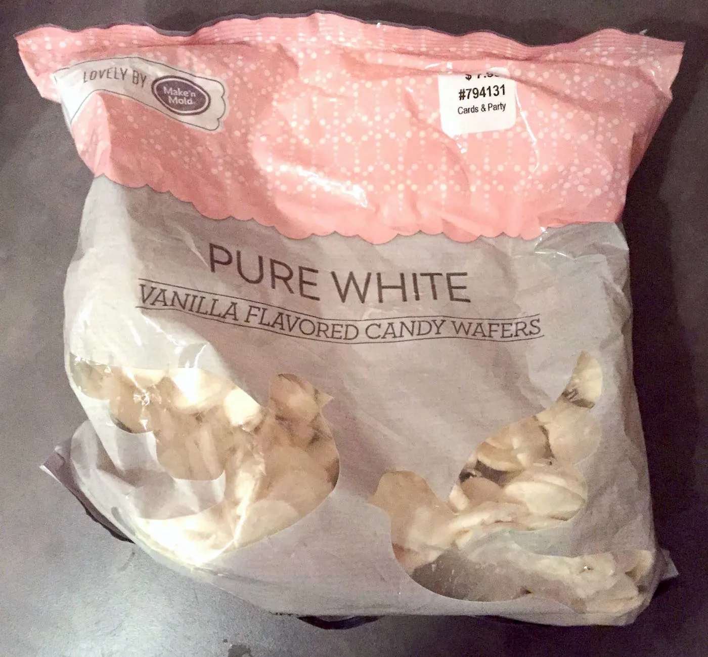 Bag of white candy melts