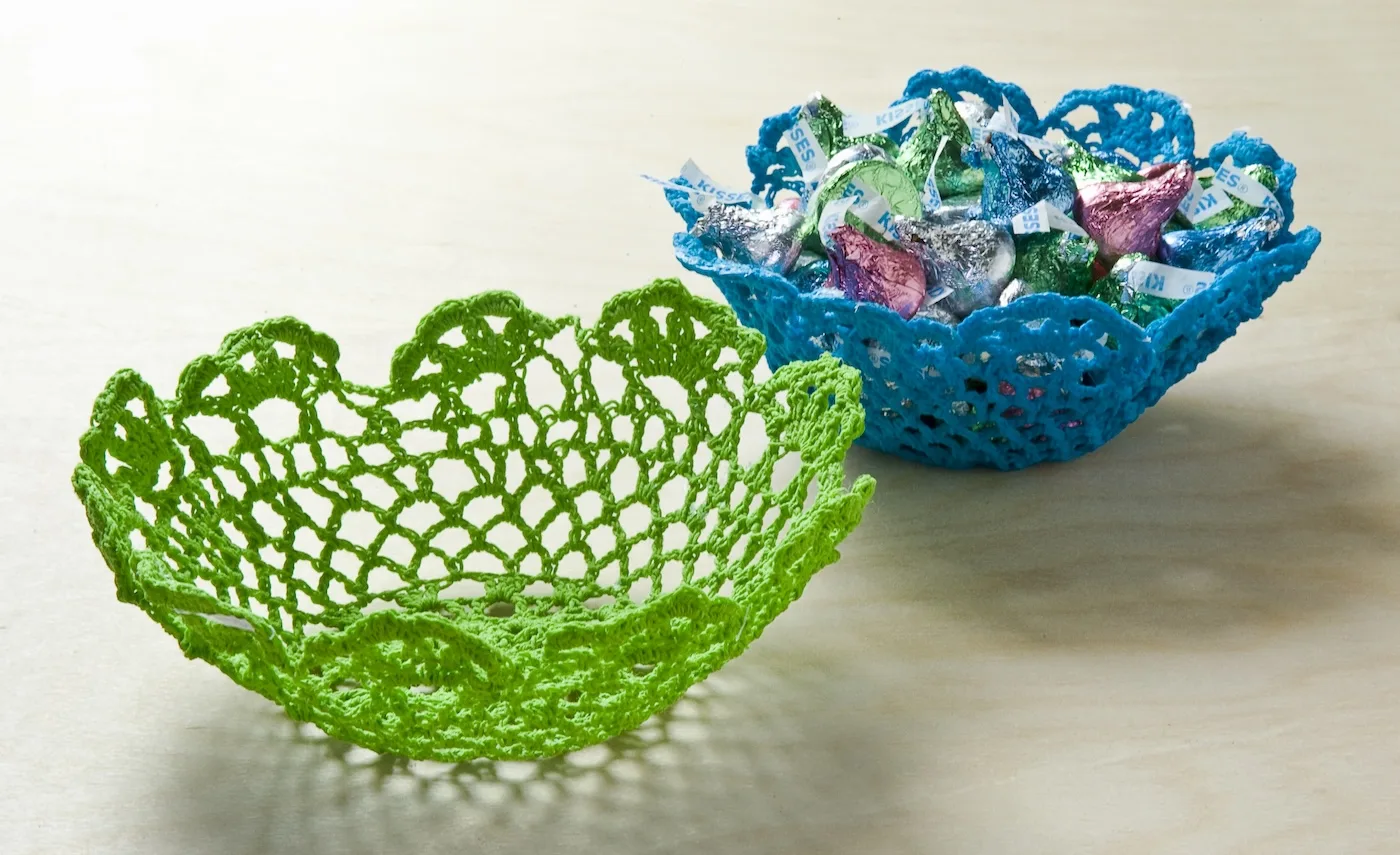 DIY doily bowls