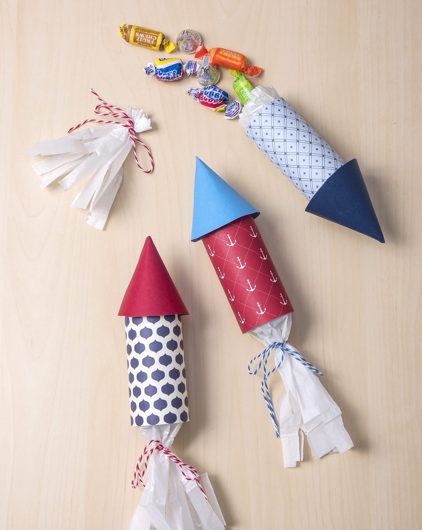 4th of july party favors shaped like rockets
