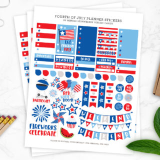 fourth of july planner stickers
