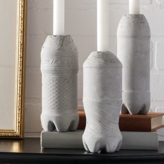 DIY cement candle holders