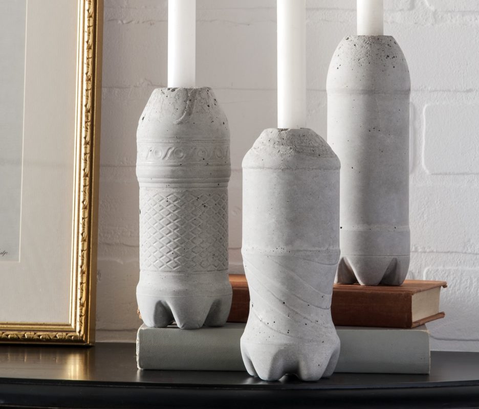 DIY cement candle holders