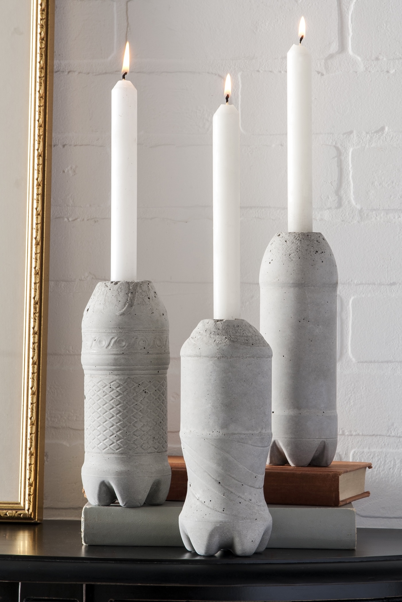 DIY concrete candle holders