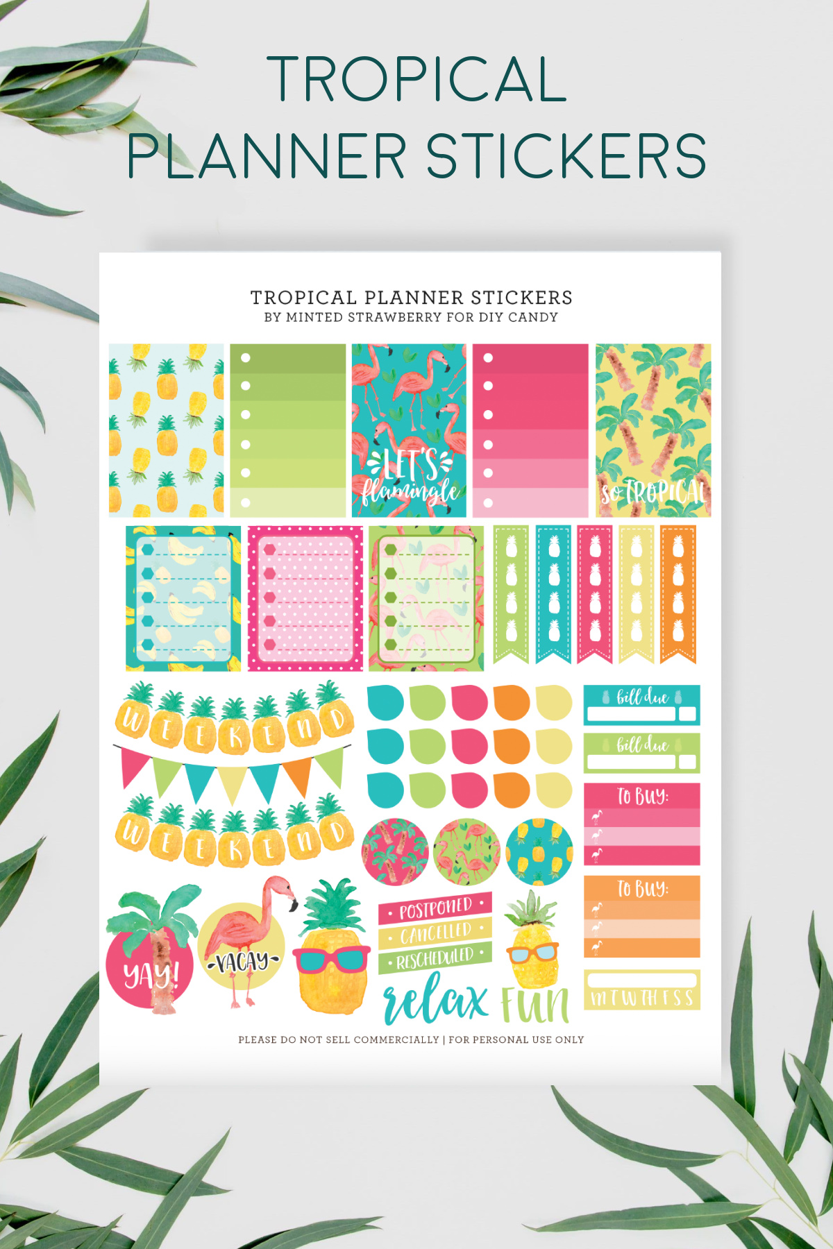 Tropical Planner Stickers to Celebrate Summer