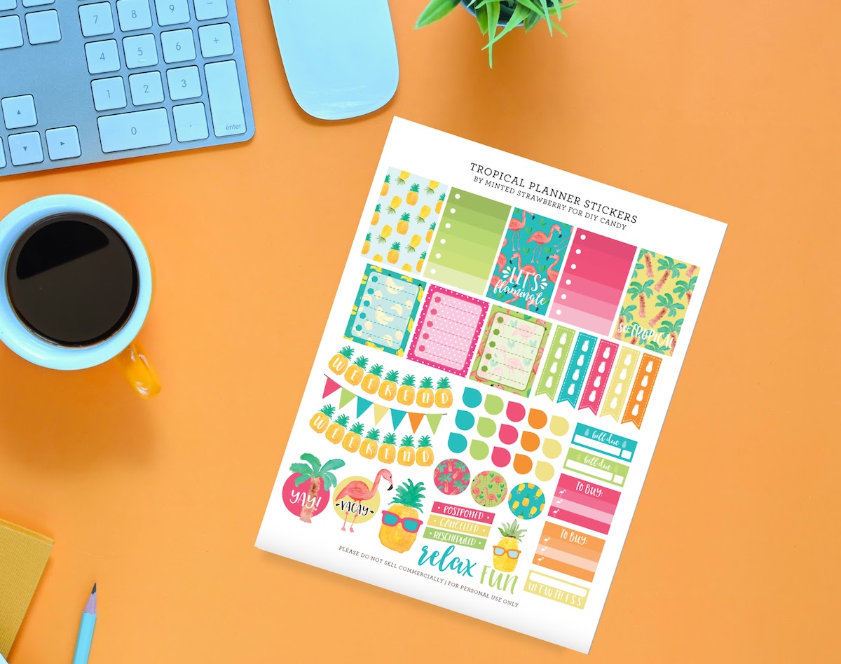 Tropical planner stickers feature image
