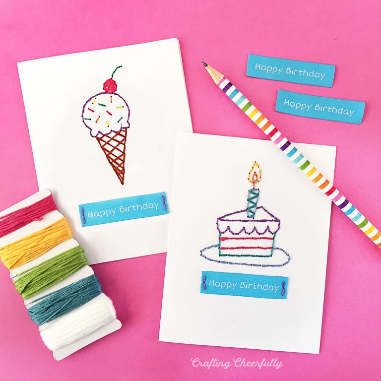 Embroidered Birthday Cards