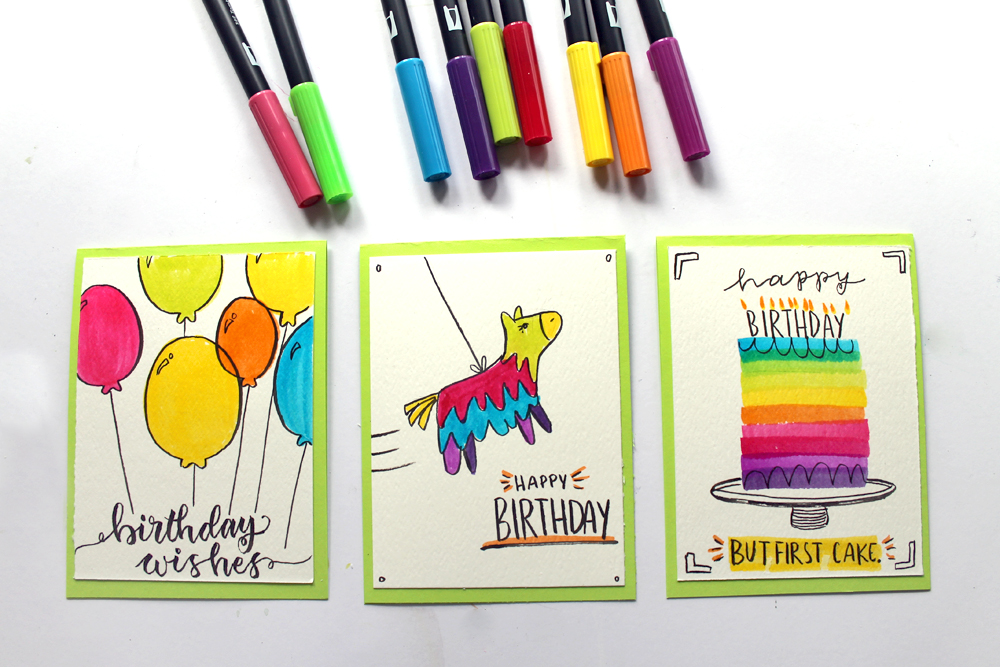 make 3 birthday cards in under 5 minutes