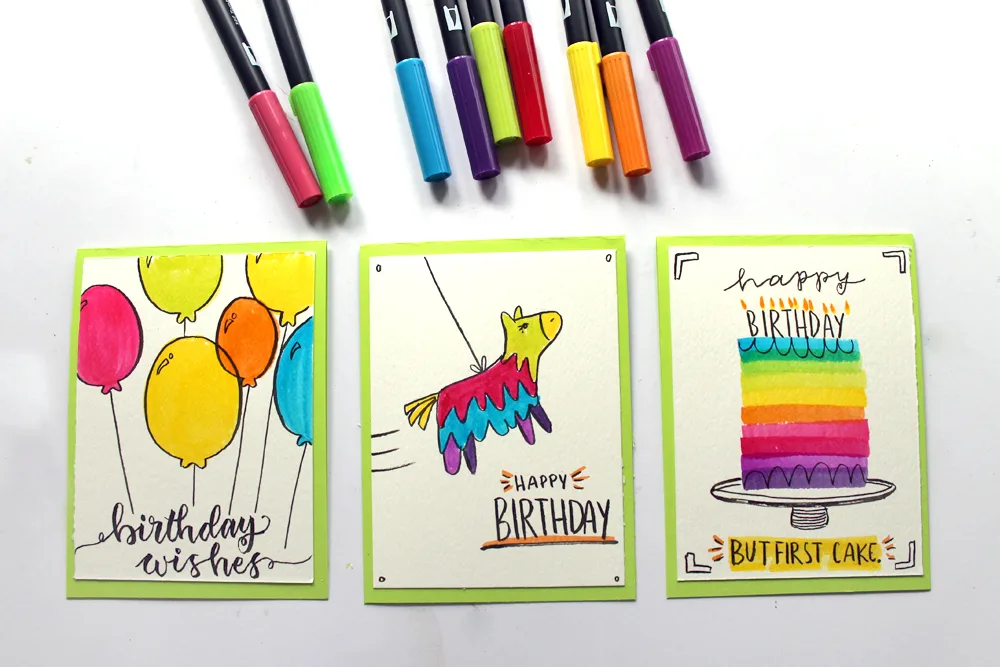 make 3 birthday cards in under 5 minutes