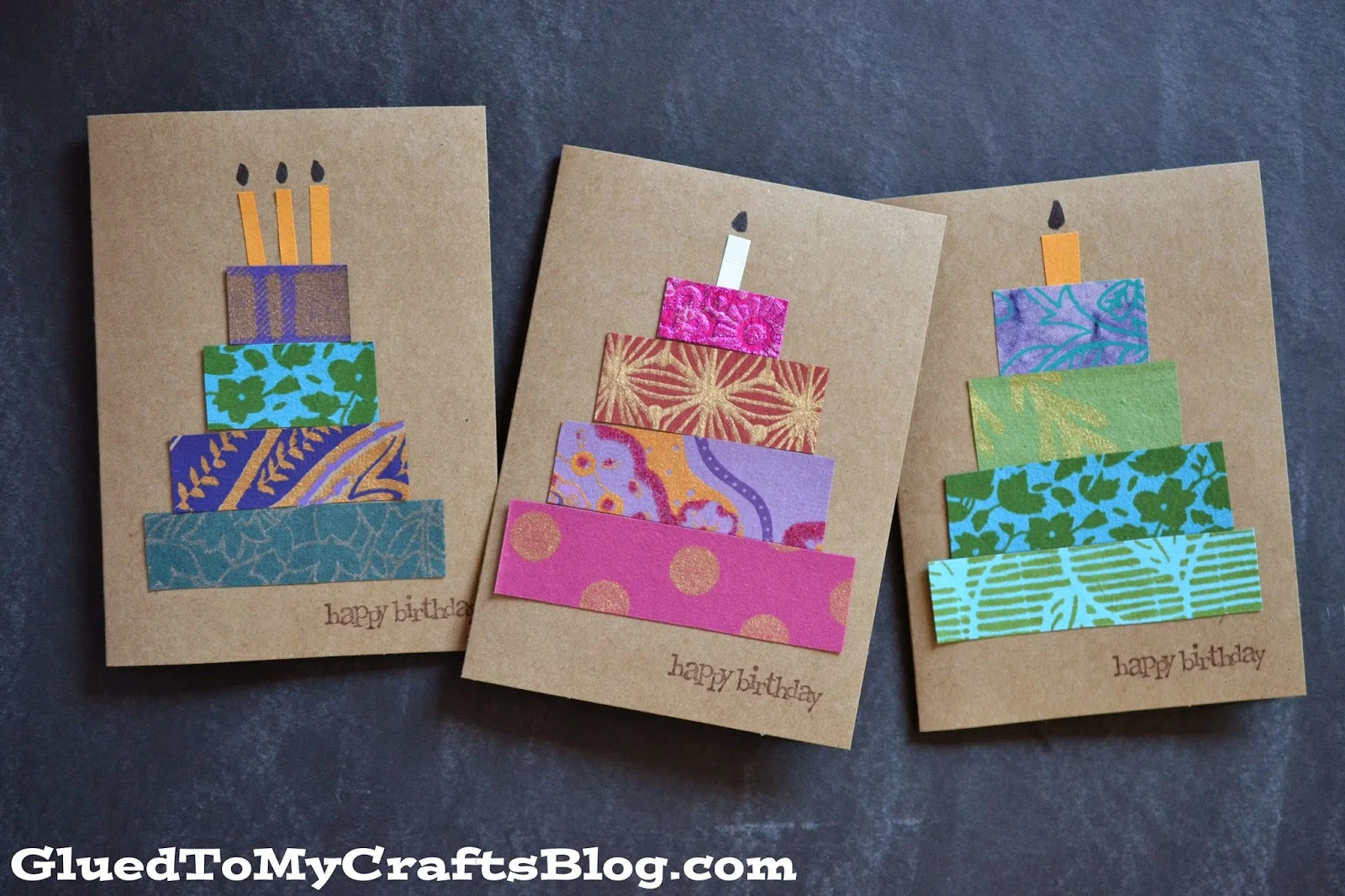 paper scrap birthday card