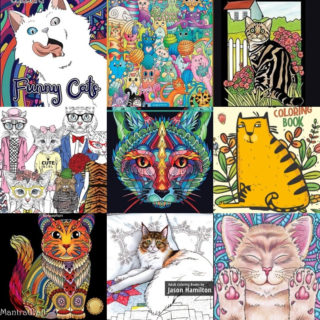 20 Cat Coloring Books for Adults