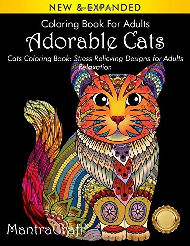 Cats with Mandalas - Adult Coloring Book: Beautiful Coloring Pages for Adults Relaxation with Stress  [Book]