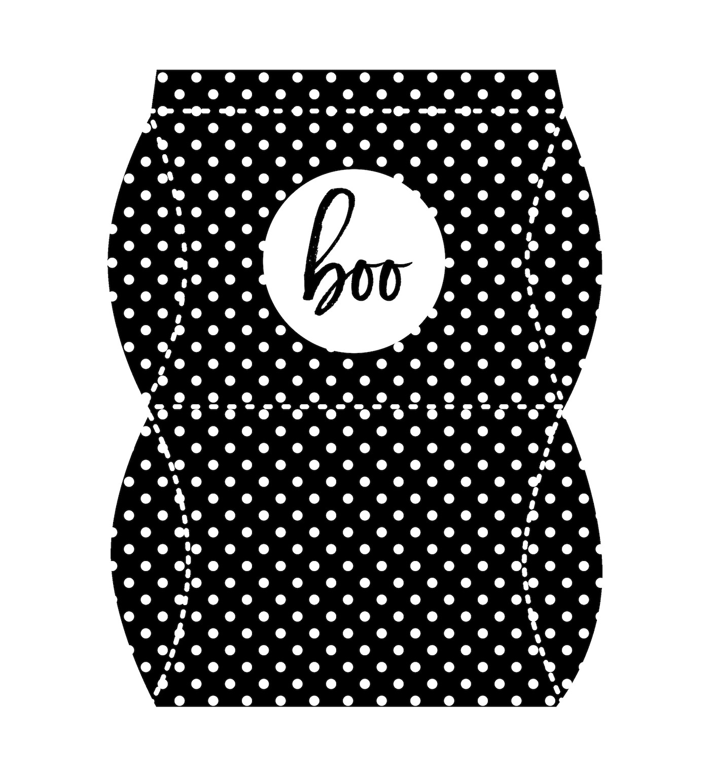 Free printable Halloween treat box with a Boo and polka dot theme
