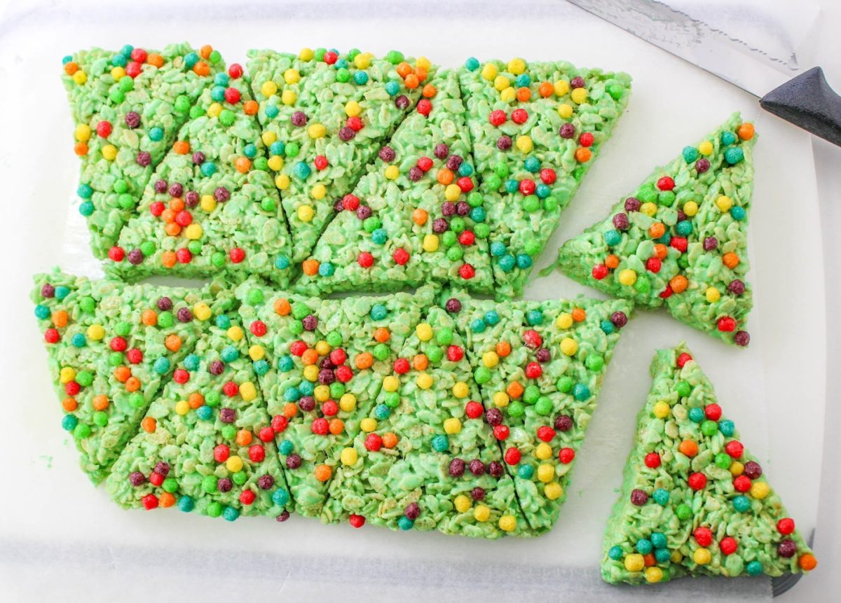 Christmas Rice Krispie Treats Shaped Like Trees! - DIY Candy