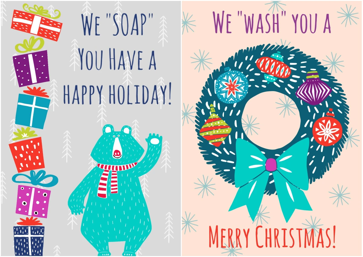 Christmas gift labels for body wash