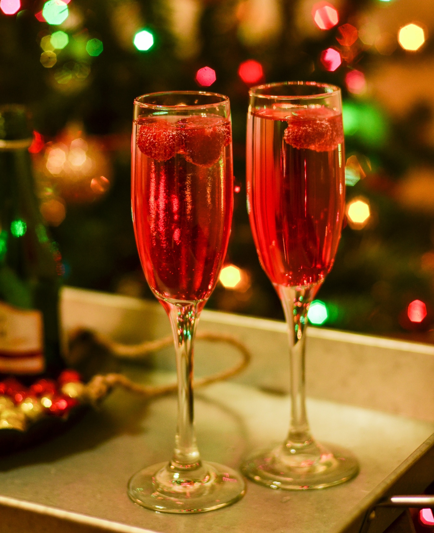 Raspberry Champagne Cocktail to Ring in the New Year