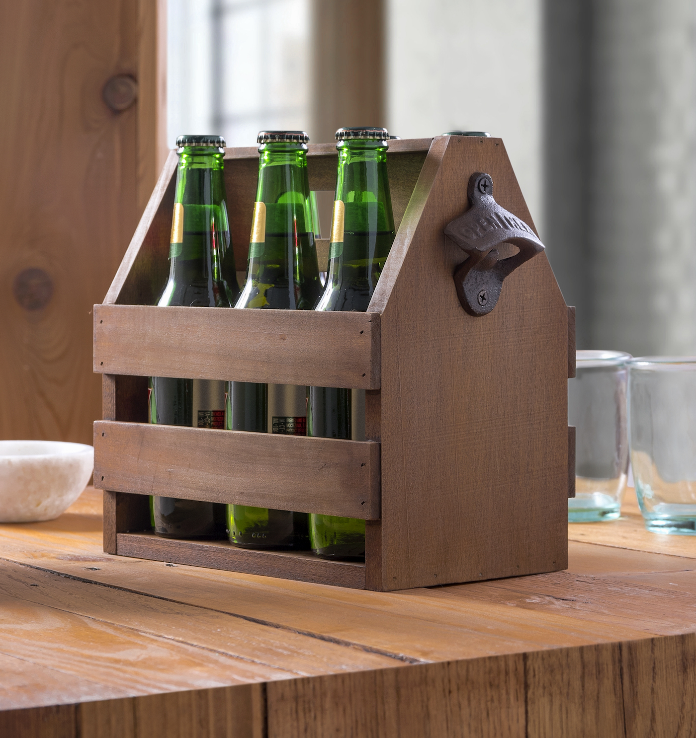 Handcrafted Wood Bottle Holder - Six to Go